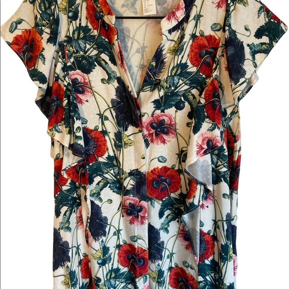 H&M FLORAL FLOWY RUFFLED SHORT SLEEVES MAXI DRESS, SIZE 6 - Picture 2 of 12